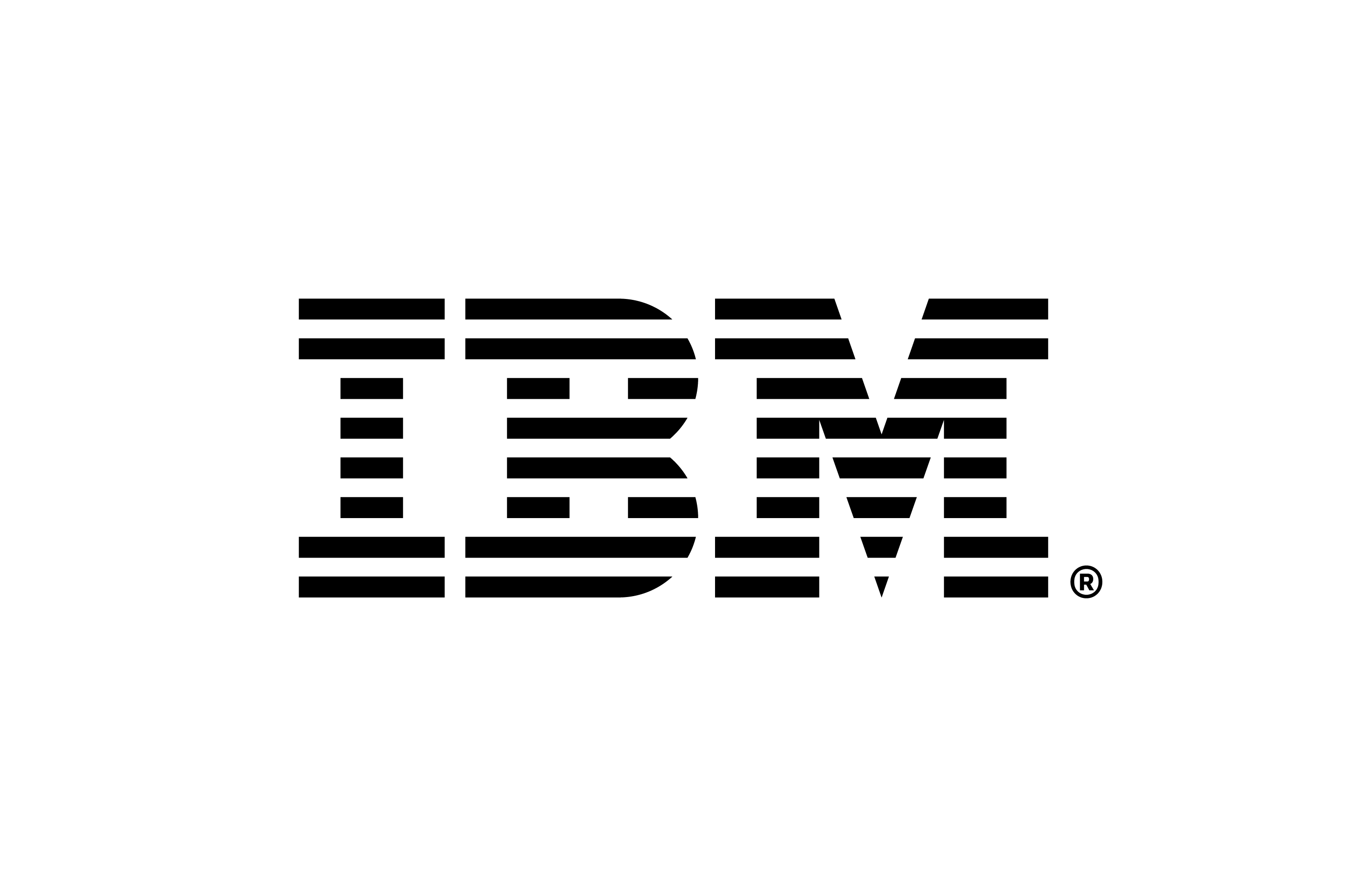 black IBM logo on a white background
