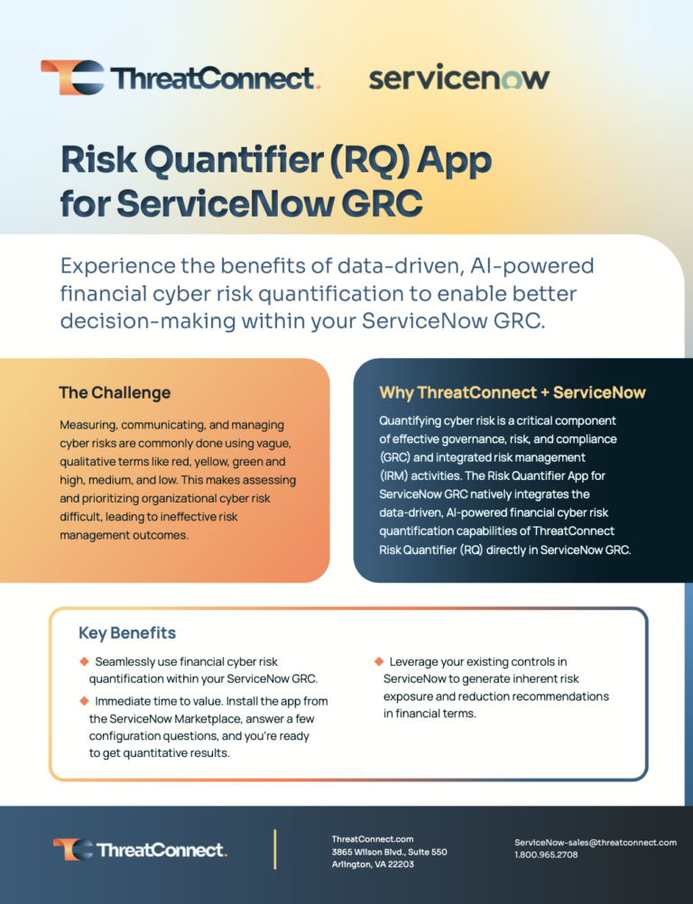 ThreatConnect and ServiceNow Integration