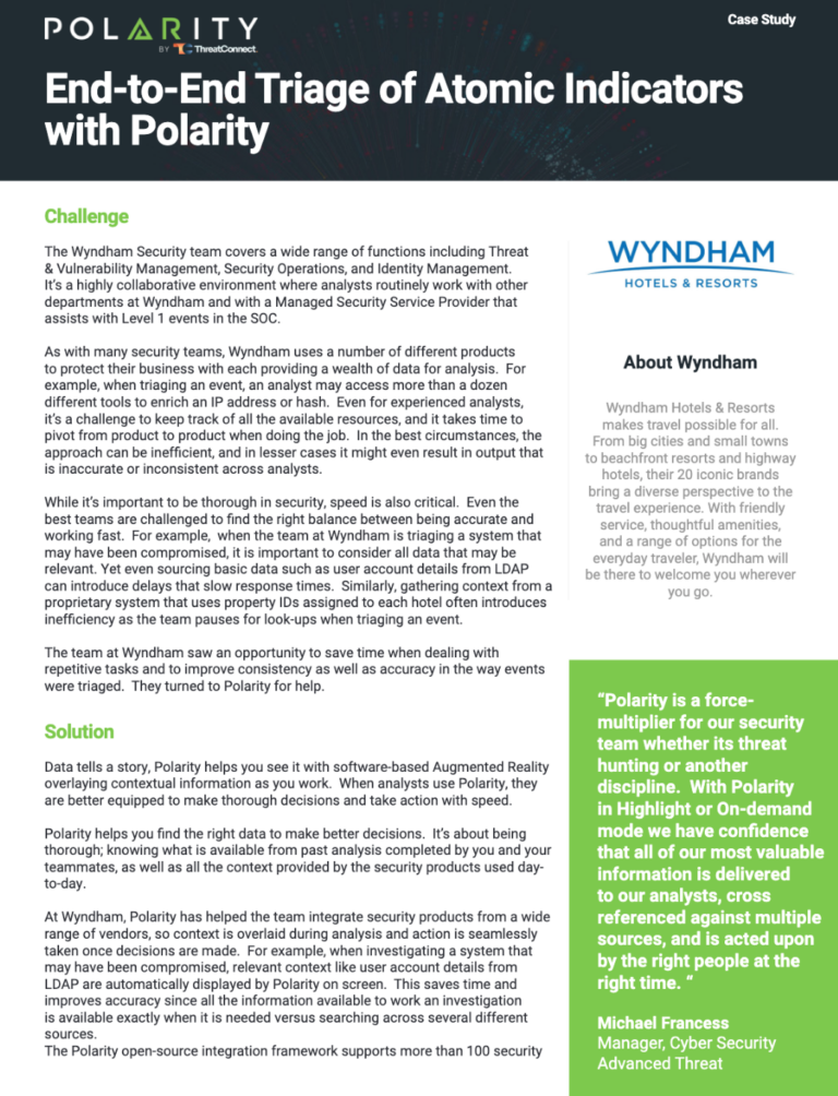 End-to-End Triage of Atomic Indicators with Polarity