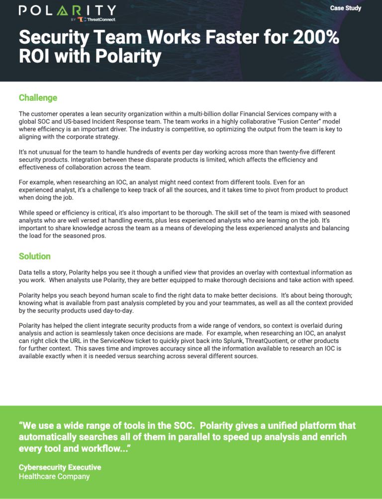 Polarity Case Study: Financial Service