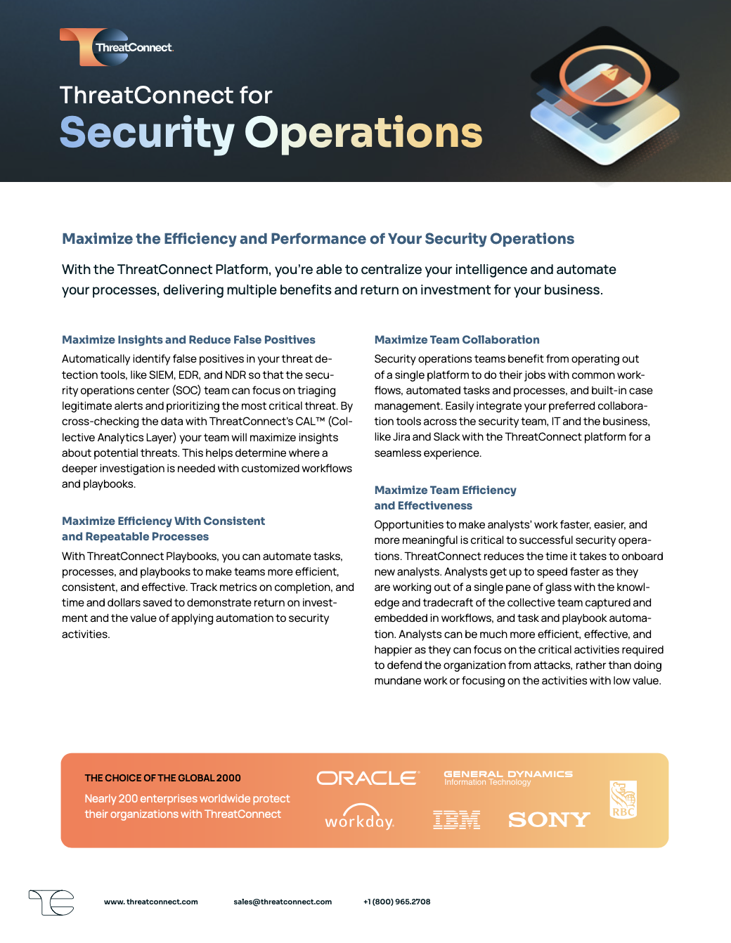 Datasheet on how ThreatConnect supports Security Operations