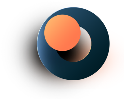 a blue circle with an orange circle in the middle