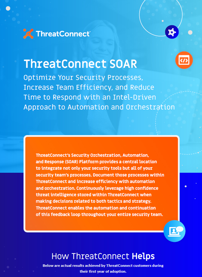 ThreatConnect Intelligence-Driven SOAR Data Sheet cover