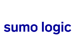 blue sumo logic logo on a white background