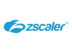 a blue zscaler logo on a white background