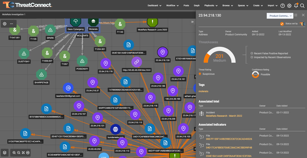 ThreatConnect association visualization