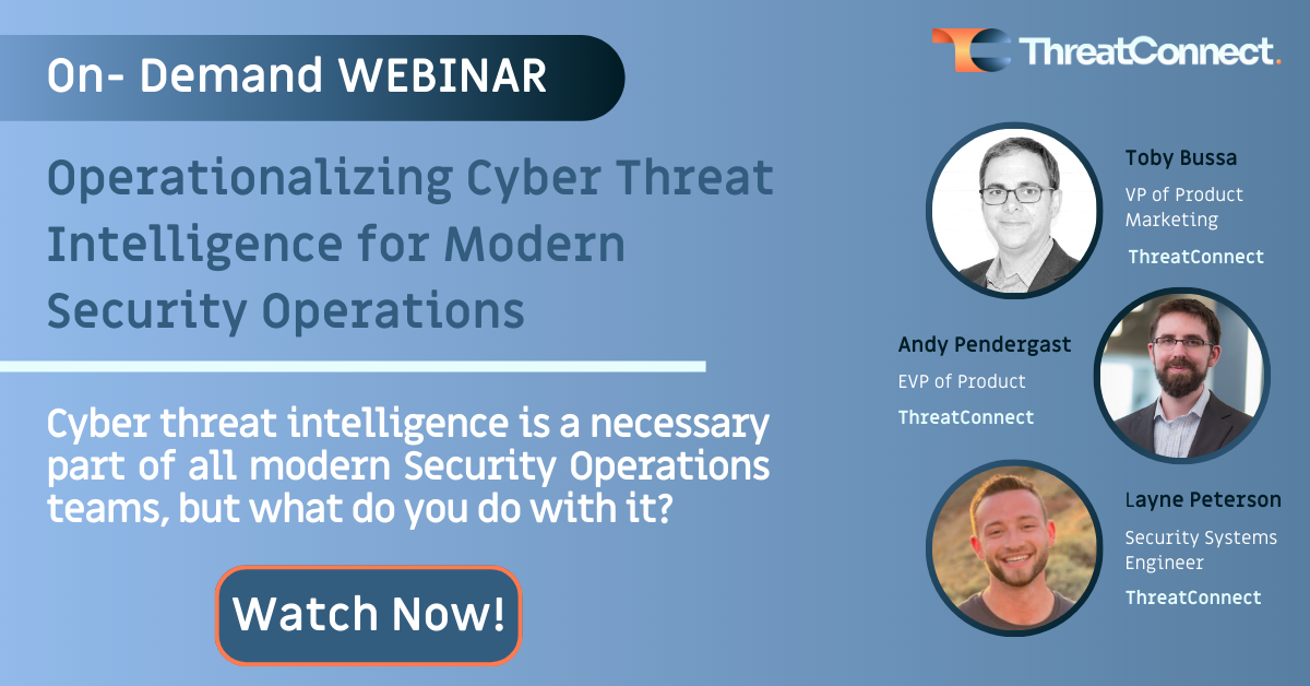 Operationalizing cyber threat intelligence for modern security operations webinar