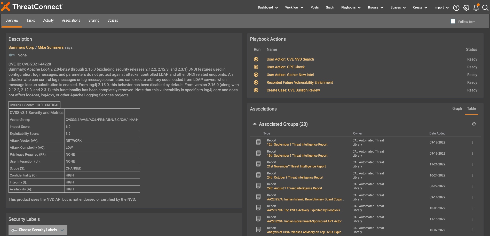 centralized vulnerability intelligence example