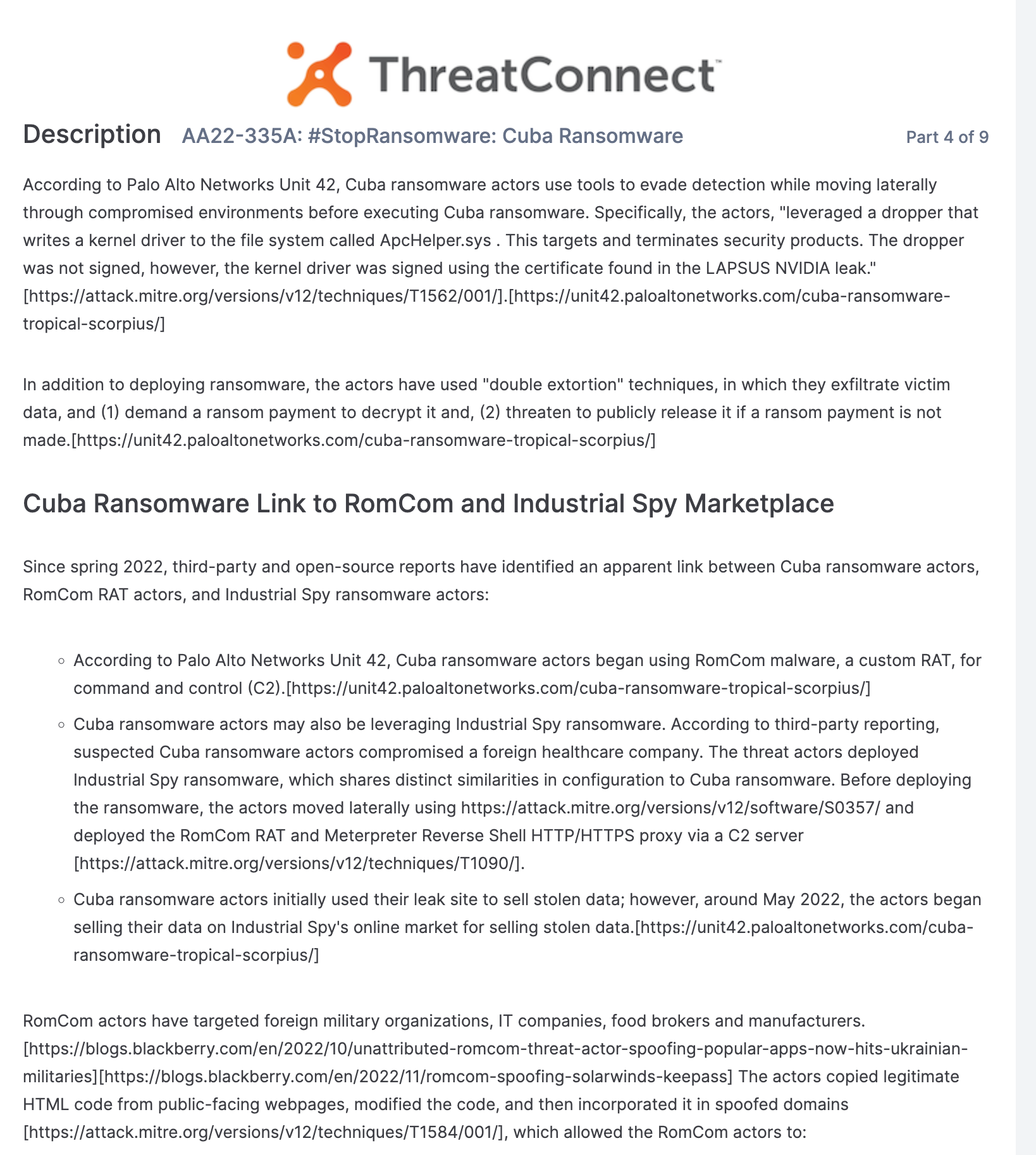 save and view reports from the ThreatConnect platform