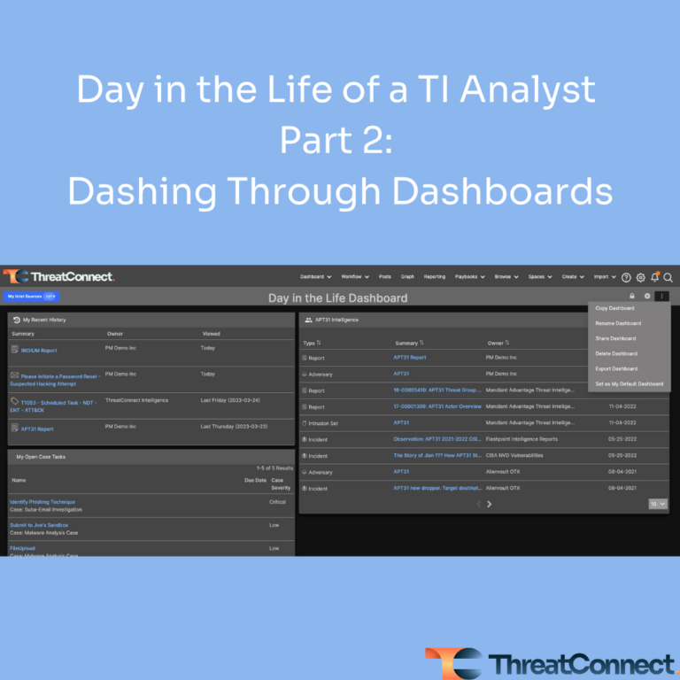 Day in the Life of a TI Analyst Part 2: Dashing Through Dashboards