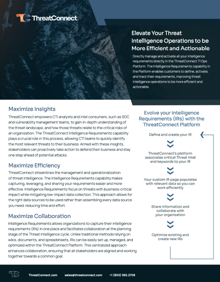 Intelligence Requirements