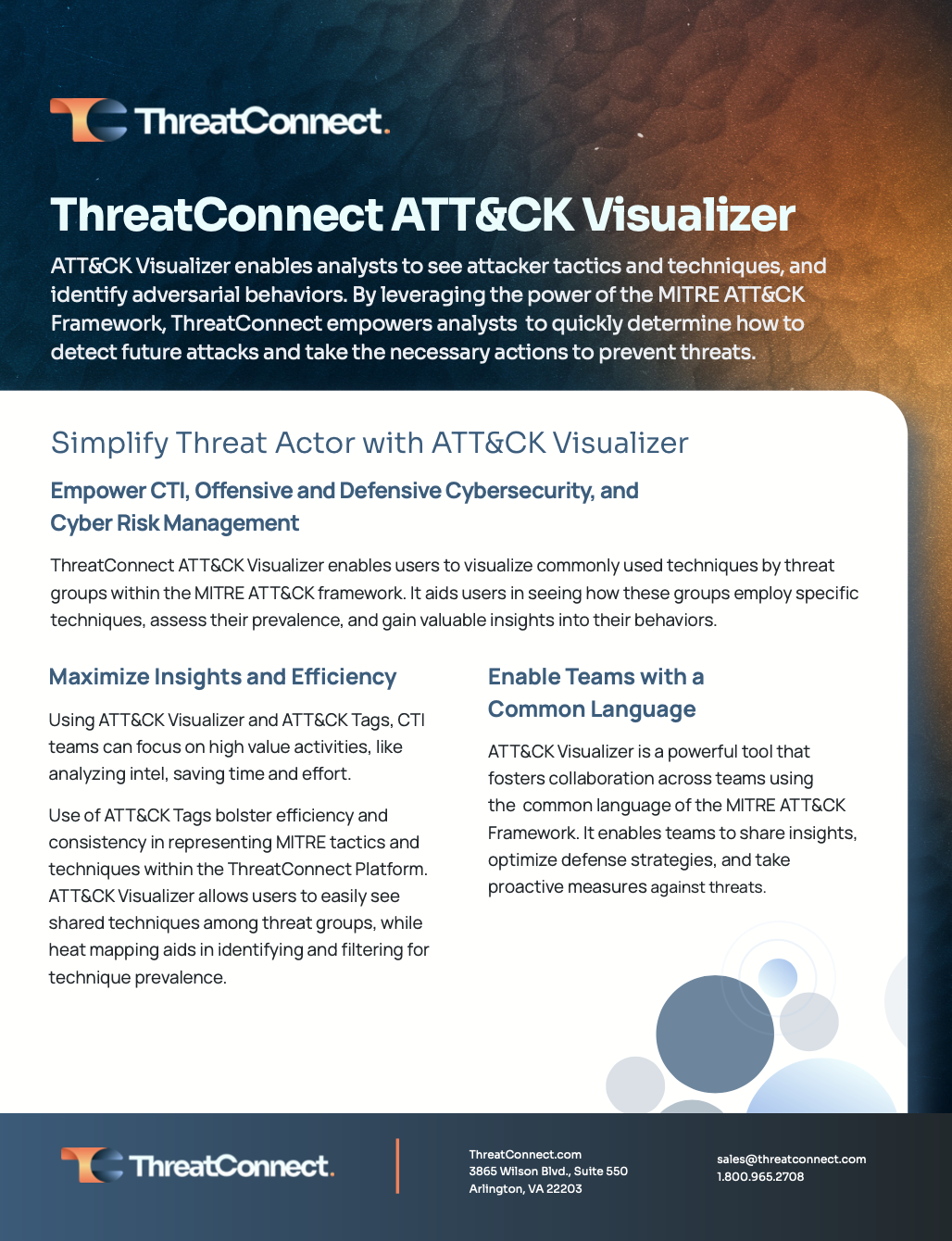 a flyer for ThreatConnect att & ck visualizer