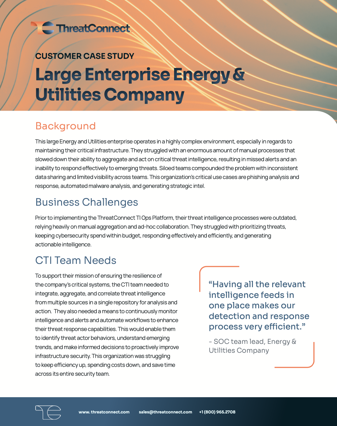Utilities and Energy Company Case Study