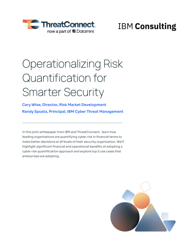 Operationalizing Risk Quantification for Smarter Security