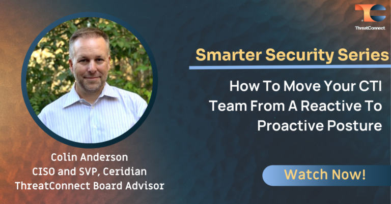 Smarter Security Series – How To Move Your CTI Team From A Reactive To Proactive Posture