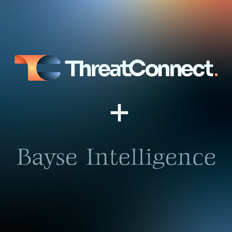 a logo for ThreatConnect and bayse intelligence