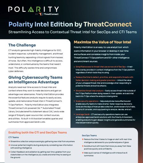 Polarity Intel Edition Solution Brief