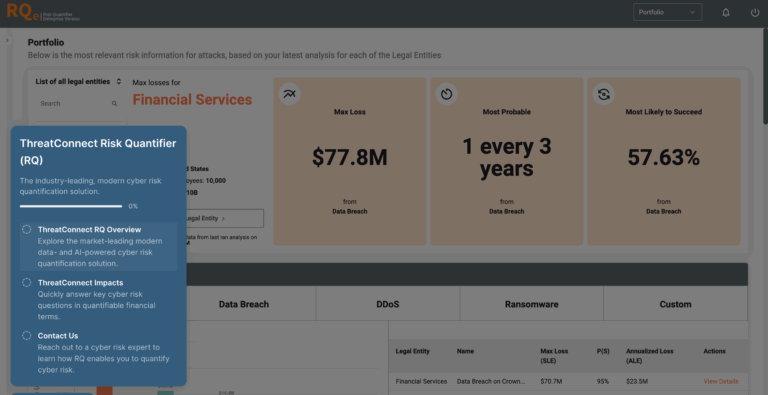 ThreatConnect Risk Quantifier Tour